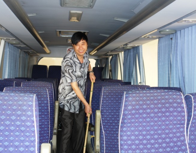 清扫车内